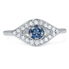 Pompeii3 1/3ct Blue & White Diamond Evil Eye Ring 14k White Gold In Blue