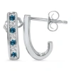 Pompeii3 1/3ct Blue & White Diamond Hoops 14k White Gold In Multi
