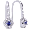 Pompeii3 1/3ct Blue Sapphire & Diamond Drop Earrings 10k White Gold In Multi