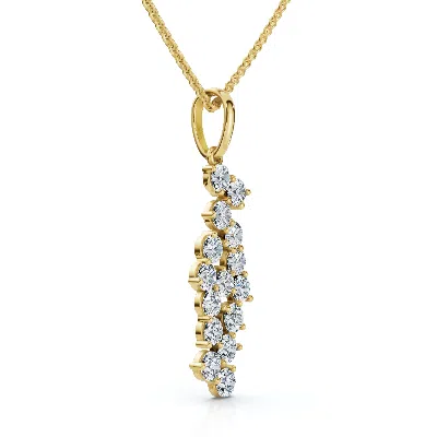 Pompeii3 1/3ct Cascading Diamond Pendant Necklace 14k Gold Lab Grown