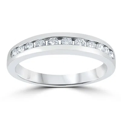 Pompeii3 1/3ct Channel Set Diamond Wedding Ring Solid 14k White Gold In Multi