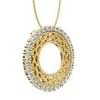 Pompeii3 1/3ct Circle Diamond Pendant 14k Gold 3/4" Tall Necklace Lab Grown In Multi