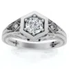 Pompeii3 1/3ct Diamond Art Deco Diamond Engagement Ring 14k Gold Lab Grown In Multi