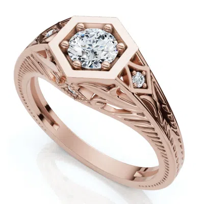Pompeii3 1/3ct Diamond Art Deco Diamond Engagement Ring 14k Gold Lab Grown In Multi