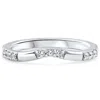 Shop Pompeii3 1/3ct Diamond Contour Wedding Guard Ring Womens Band 14k Gold Lab Grown In Silver