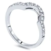 Pompeii3 1/3ct Diamond Curved Notched Wedding Ring 14k White Gold In Multi