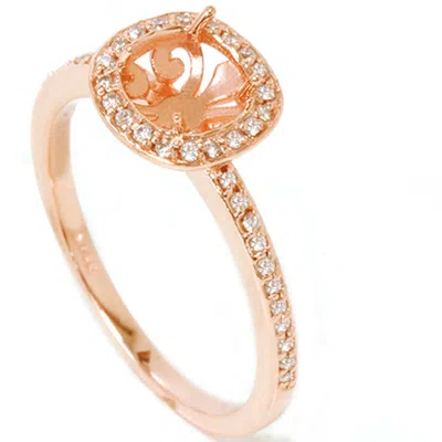 Pompeii3 1/3ct Diamond Engagement Halo Ring 14k Rose Gold Setting In Silver