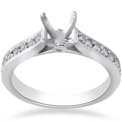Pompeii3 1/3ct Diamond Engagement Semi Mount Ring 14k White Gold In Multi