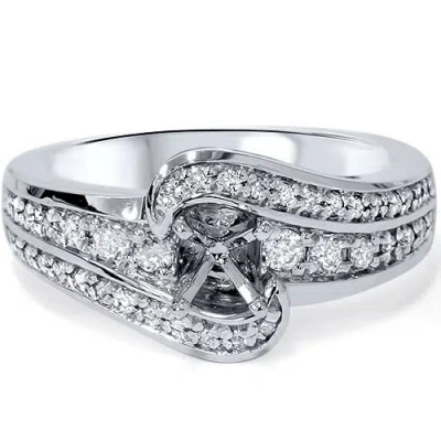 Pompeii3 1/3ct Diamond Engagement Setting 14k White Gold In Silver