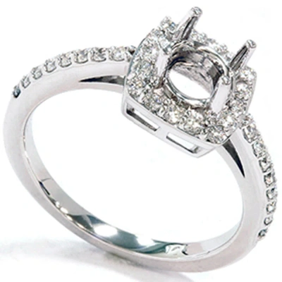 Pompeii3 1/3ct Diamond Halo 14k White Gold Engagement Ring Setting In Multi