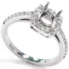 Pompeii3 1/3ct Diamond Halo 14k White Gold Engagement Ring Setting In Silver