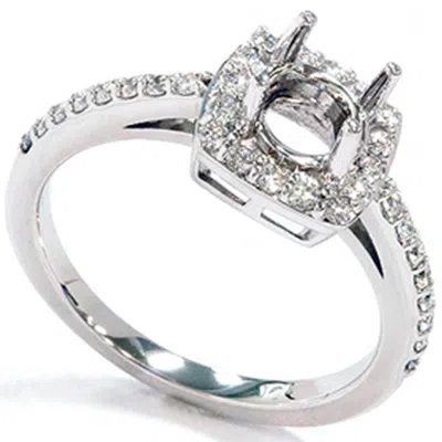 Pompeii3 1/3ct Diamond Halo 14k White Gold Engagement Ring Setting In Silver