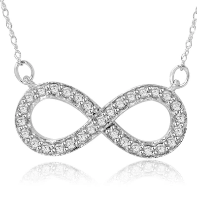 Pompeii3 1/3ct Diamond Infinity Symbol Pendant 14k White Gold In Multi