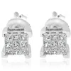 Pompeii3 1/3ct Diamond Princess Cut Screw Back Studs Womens Earrings 10k White Gold 5.5mm In Multi