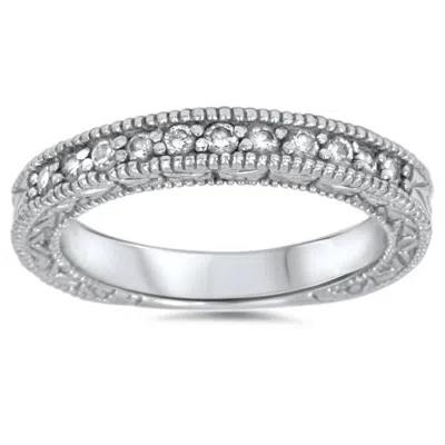 Pompeii3 1/3ct Diamond Ring Vintage Antique Wedding Womens Band 14k White Gold In Multi