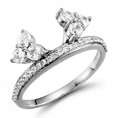 Pompeii3 1/3ct Diamond Ring Wrap Style Wedding Ring 14k White Gold Size Selectable In Neutral