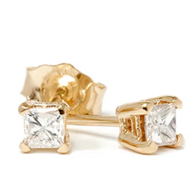 Pompeii3 1/3ct Diamond Studs 14k Yellow Gold In Silver