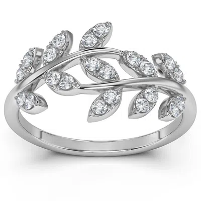 Pompeii3 1/3ct Diamond Wedding Stackable Ring Vine Petal Leaf White Yellow Or Rose Gold In Multi