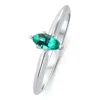 Pompeii3 1/3ct Emerald Marquise Solitaire Ring 10k Gold Lab Grown In Blue