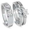 Pompeii3 1/3ct Engagement Trio Ring Set 10k White Gold In Multi