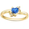 Pompeii3 1/3ct Heart Shaped Blue Sapphire & Diamond Ring In White, Yellow, Or Rose Gold In Blue
