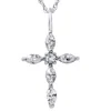 Pompeii3 1/3ct Marquise Diamond Cross Pendant 14k White Gold In Multi