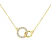 Pompeii3 1/3ct Mini Duet Circle Diamond Necklace 14k Gold Pendant Lab Grown 18" In Multi