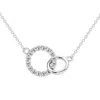 Pompeii3 1/3ct Mini Duet Circle Diamond Necklace 14k Gold Pendant Lab Grown 18" In Silver