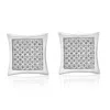 Pompeii3 1/3ct Natural Diamond Pave Square Framed Womens Earrings In White Or Yellow Gold In White