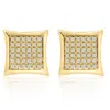 Pompeii3 1/3ct Natural Diamond Pave Square Framed Womens Earrings In White Or Yellow Gold In Gold