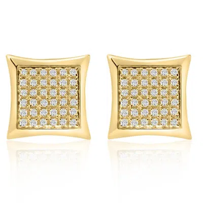 Pompeii3 1/3ct Natural Diamond Pave Square Framed Womens Earrings In White Or Yellow Gold