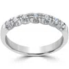 Pompeii3 1/3ct Natural Diamond Wedding Ring Solid 14k White Gold Stackable Ladies Band In Multi