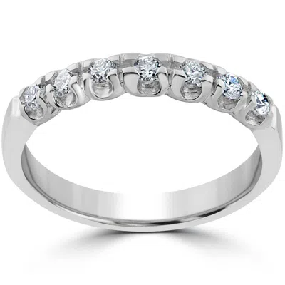 POMPEII3 1/3CT NATURAL DIAMOND WEDDING RING SOLID 14K WHITE GOLD STACKABLE LADIES BAND