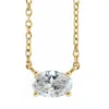 Pompeii3 1/3ct Oval Shape Sideways Solitaire Diamond Necklace In White Or Yellow Gold In Gold