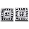 Pompeii3 1/3ct Pave Black Diamond Studs 10k White Gold In Black