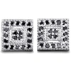 Pompeii3 1/3ct Pave Black Diamond Studs 10k White Gold In Multi