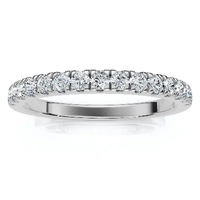 Pompeii3 1/3ct Pave Diamond Wedding Ring 14k White Gold Size Selectable In Silver