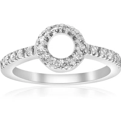 Pompeii3 1/3ct Pave Halo 14k White Gold Diamond Engagement Setting Mount In Multi