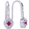 Pompeii3 1/3ct Pink Sapphire & Diamond Drop Earrings 14k White Gold In Multi