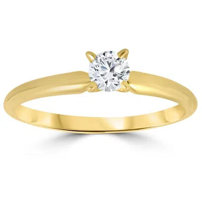 Pompeii3 1/3ct Round Diamond Solitaire Engagement Ring 14k Yellow Gold In Multi