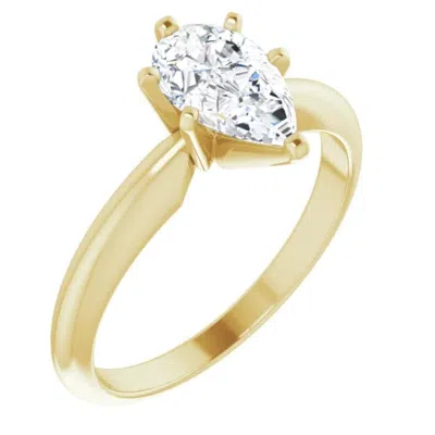 Pompeii3 1/3ct Solitaire Pear Shape Diamond Engagement Ring In 14k White Or Yellow Gold In Multi