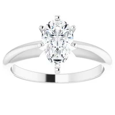 Pompeii3 1/3ct Solitaire Pear Shape Diamond Engagement Ring In 14k White Or Yellow Gold In Multi