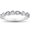 Pompeii3 1/4ct Diamond Wedding Ring Womens Stackable 10k White Gold Anniversary Band In Silver