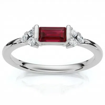 POMPEII3 1/3CT THIN RUBY DIAMOND STACKABLE WEDDING RING 14K GOLD LAB GROWN