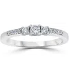 Pompeii3 1/3ct Three Stone Round Diamond Engagement Ring 14k White Gold In Multi