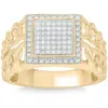 Pompeii3 1/3ct Tw Diamond Men's Chain Cuban Link Ring 10k Yellow Gold 9mm Wide In White