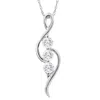 Pompeii3 1/3ct Tw Round-cut Three Stone Diamond Pendant 10k White Gold Women's Necklace In Multi