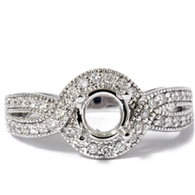 Pompeii3 1/3ct Vintage Diamond Semi Mount Engagement Ring Setting In Multi