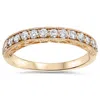 Pompeii3 1/3ct Vintage Scroll Design Diamond Wedding Ring 14k Rose Gold In Multi