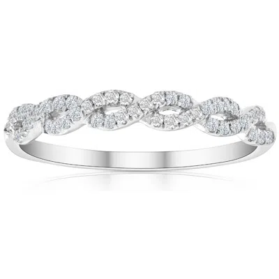 Pompeii3 1/4 Carat (ctw) Round White Diamond Ladies Swirl Wedding Ring 10k White Gold In Silver